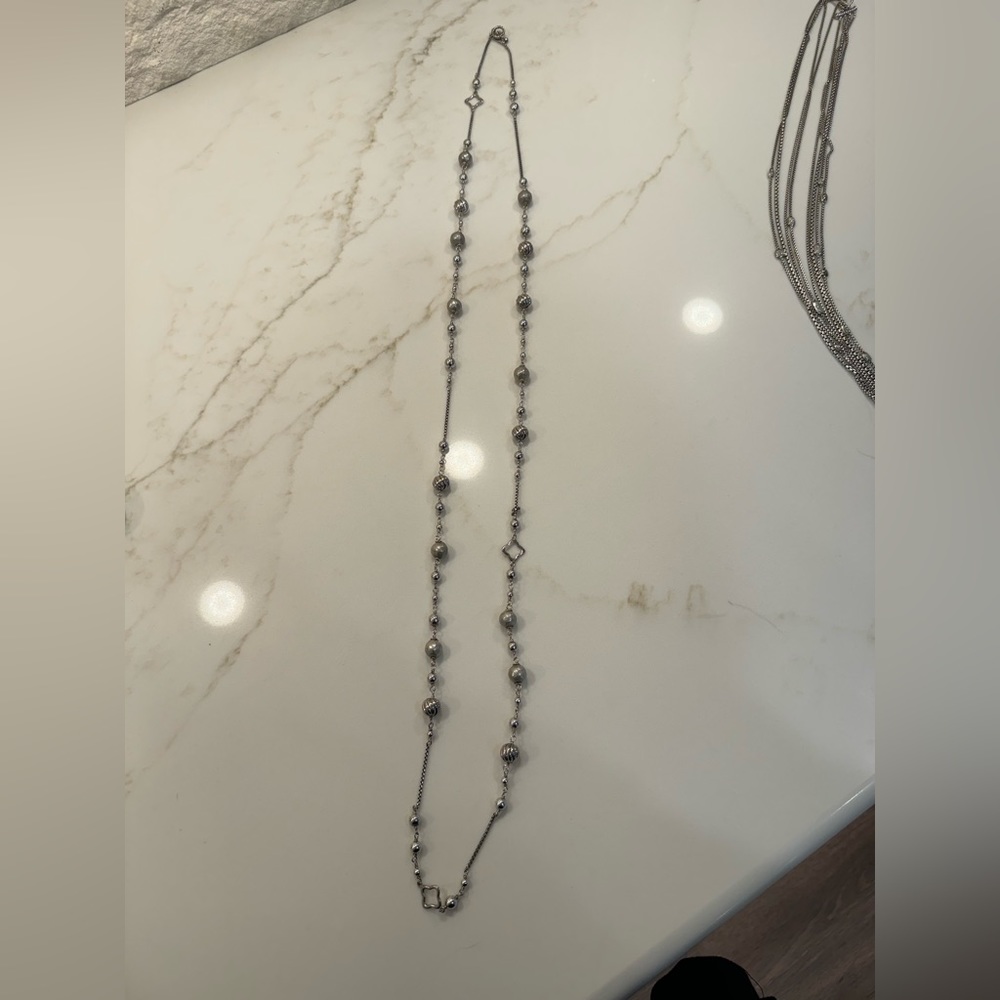 David Yurman silver ball chain necklace 23 inches long